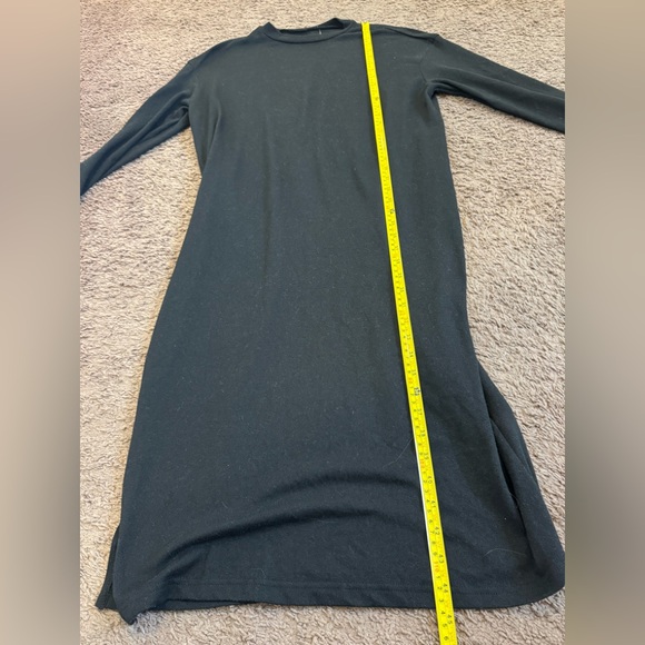 SHEIN Black Long Sleeve High Slit Dress Tunic Sweater Oversized Size 6 - Picture 4 of 9